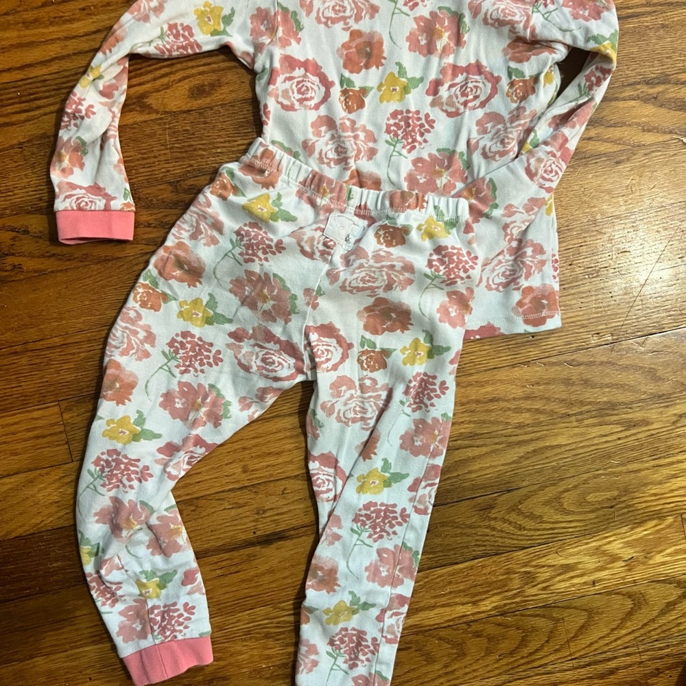 Burt's Bees Baby Floral Pajama Set in Pink and Yellow